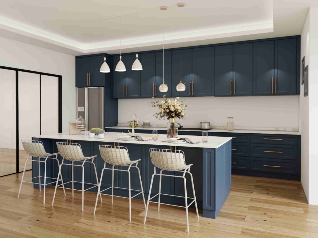 Modern-Gallery-Navy-Blue-Kitchen-Cabinets