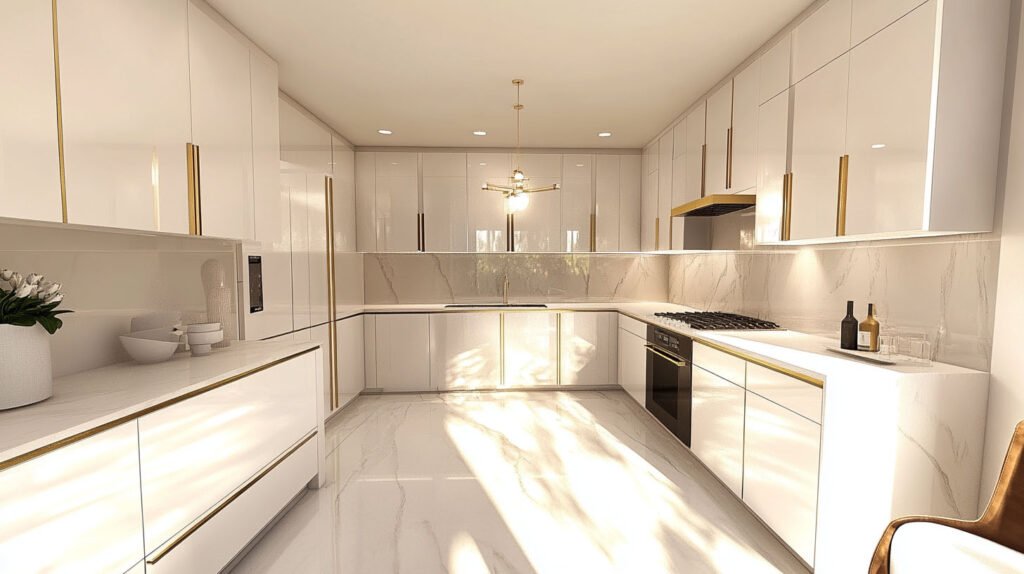 White_Lacquer_kitchen_cabinets_with_gold_Hardware