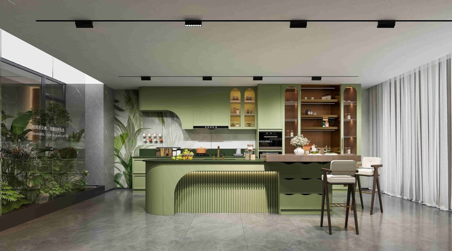 green-grille-kitchen-cabinet-with-island